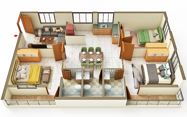 Sai Parx Residency 3BHK